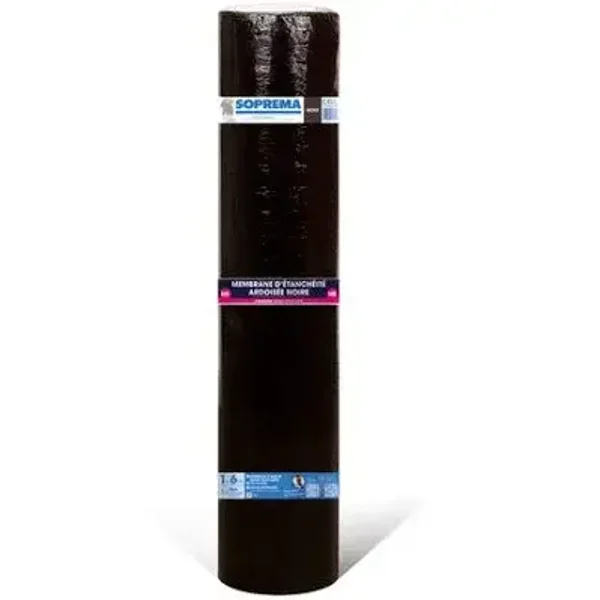Bitume Membrane d'étanchéité ardoisée 6x1m Noir - SOPREMA 1x6 3.4mm épaisseur