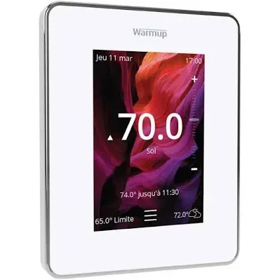 Thermostat Warmup 6iE WiFiSmart Wifi Thermostat Chauffage au sol électrique - Couleur: Cloud Blanc / Blanc Warmup