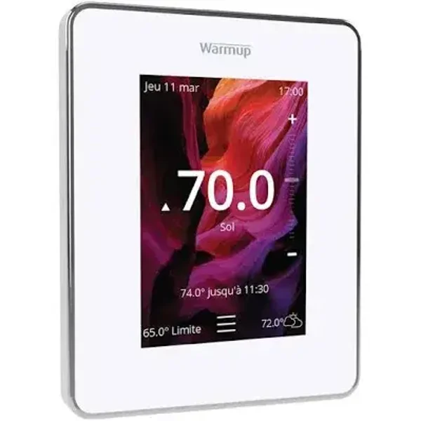 Thermostat Warmup 6iE WiFiSmart Wifi Thermostat Chauffage au sol électrique - Couleur: Cloud Blanc / Blanc Warmup