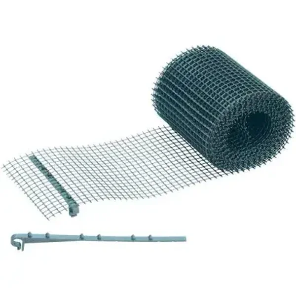 Filet de gouttière universel avec support couleur grise 6 x 0,16 m INTERPLAST