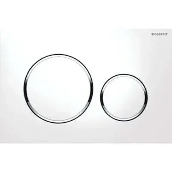 Geberit Sigma 20 plaque de déclenchement 115882KJ1 blanc / chromé brillant