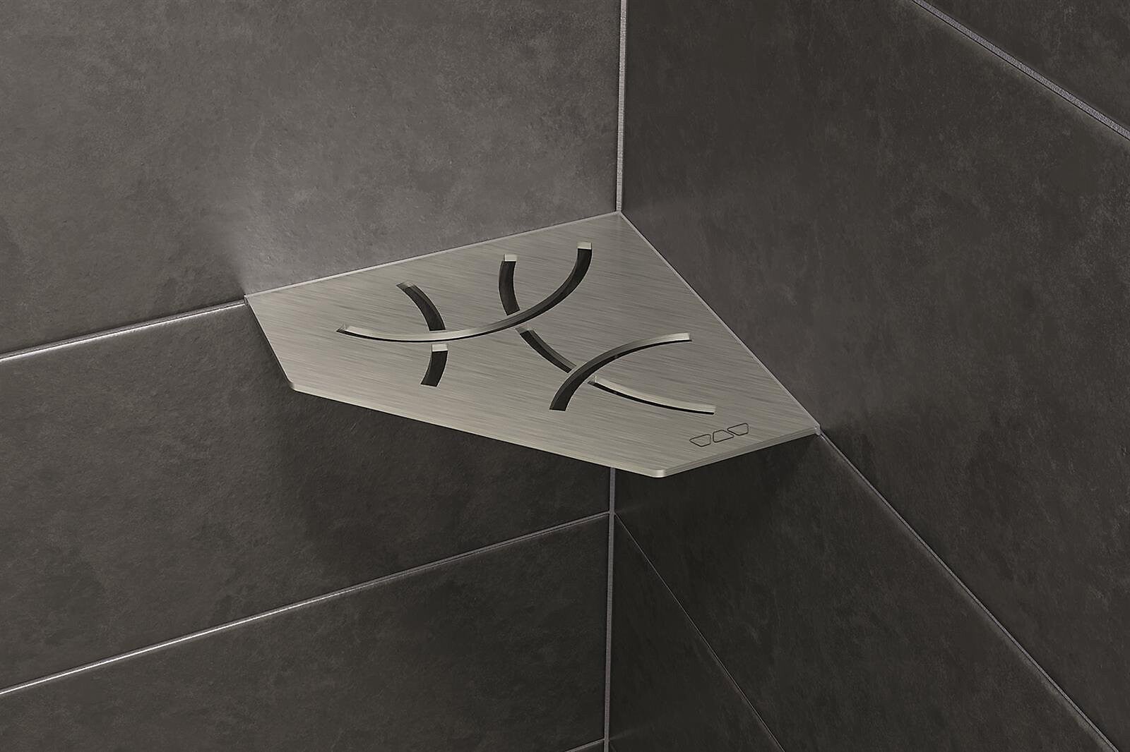 Tablette murale de douche Shelf- ES 2 CURVE - Coloris: inox brossé -- En acier inoxydable - 195 x 195 mm