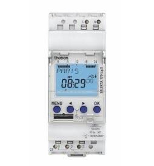 Theben - SELEKTA 170 top3 - Interrupteur astronomique modulaire 1NO+1NF duofix 16 A - Réf : 1700130