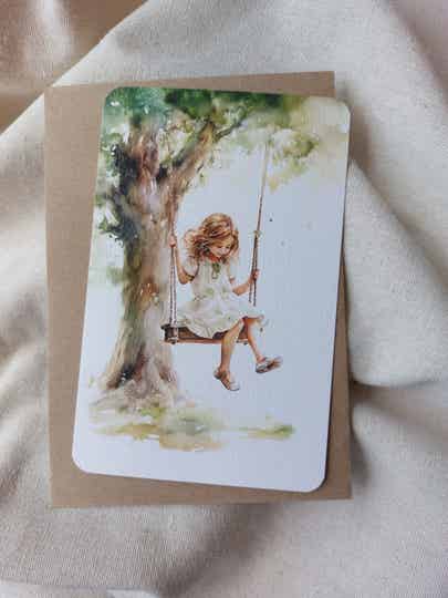 Kaart | Meisje schommel