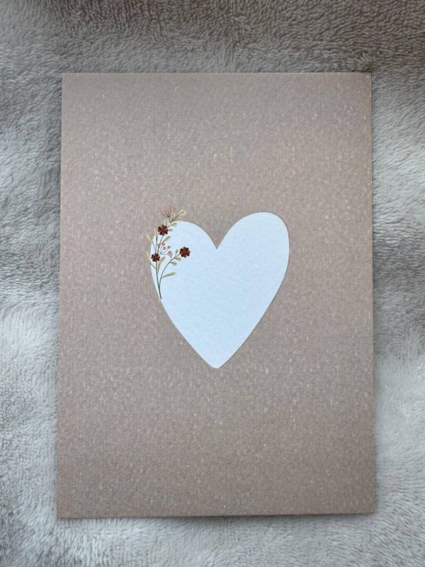 Kaart | Hart met bloemen