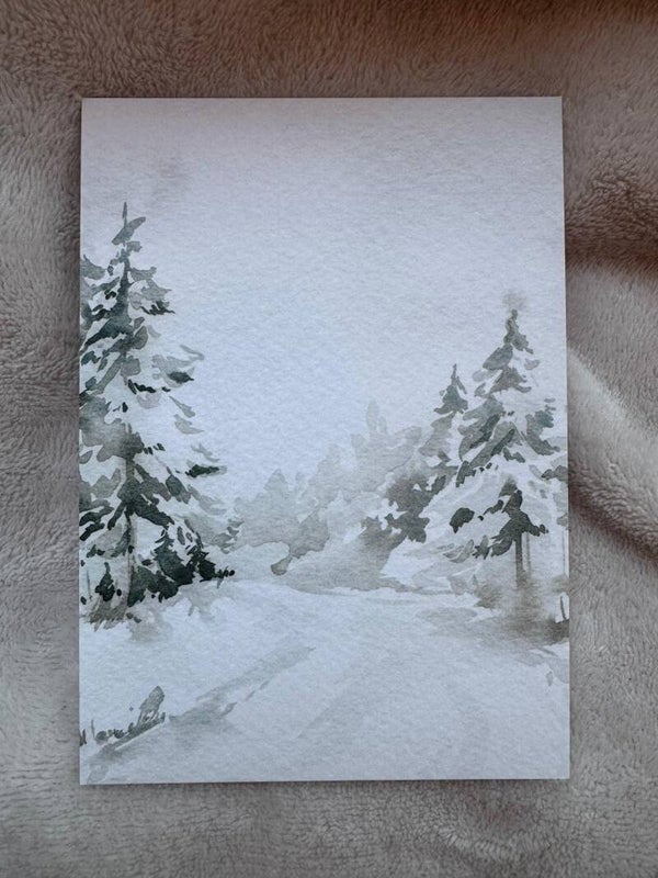 Kerstkaart | Bomen