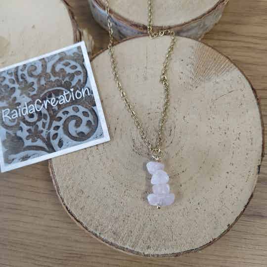 Rozenkwarts Ketting - nugget