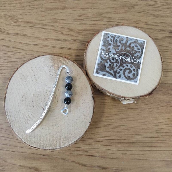 Boekenlegger Onyx/ Crazy lace agaat