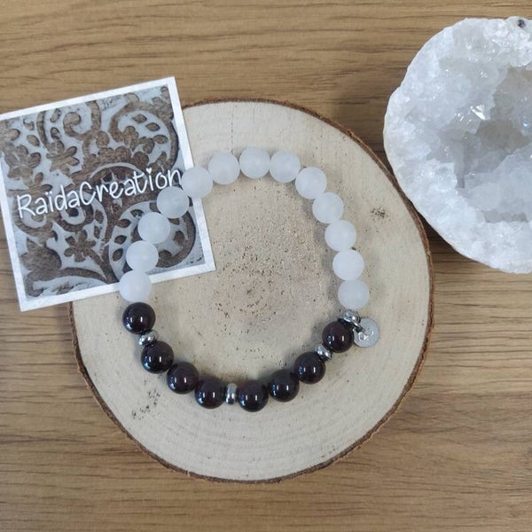 Granaat/ Bergkristal (mat)