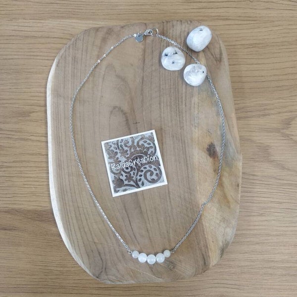 Witte maansteen ketting