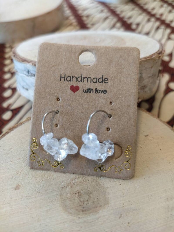 Bergkristal oorbellen
