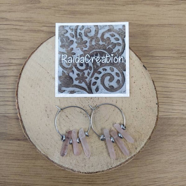 Ruwe Bergkristal oorbellen