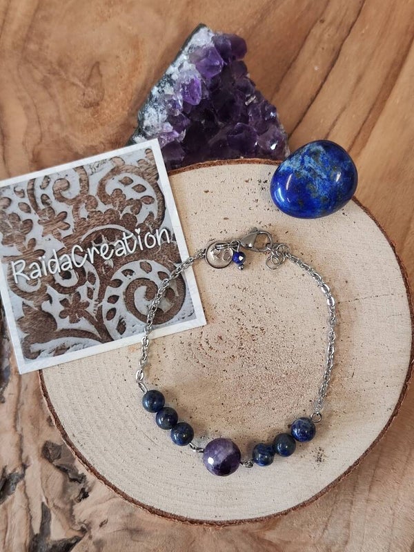 Lapis Lazuli/ Amethist armband