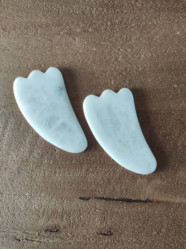 Guasha steen - 3bollen - Witte Jade