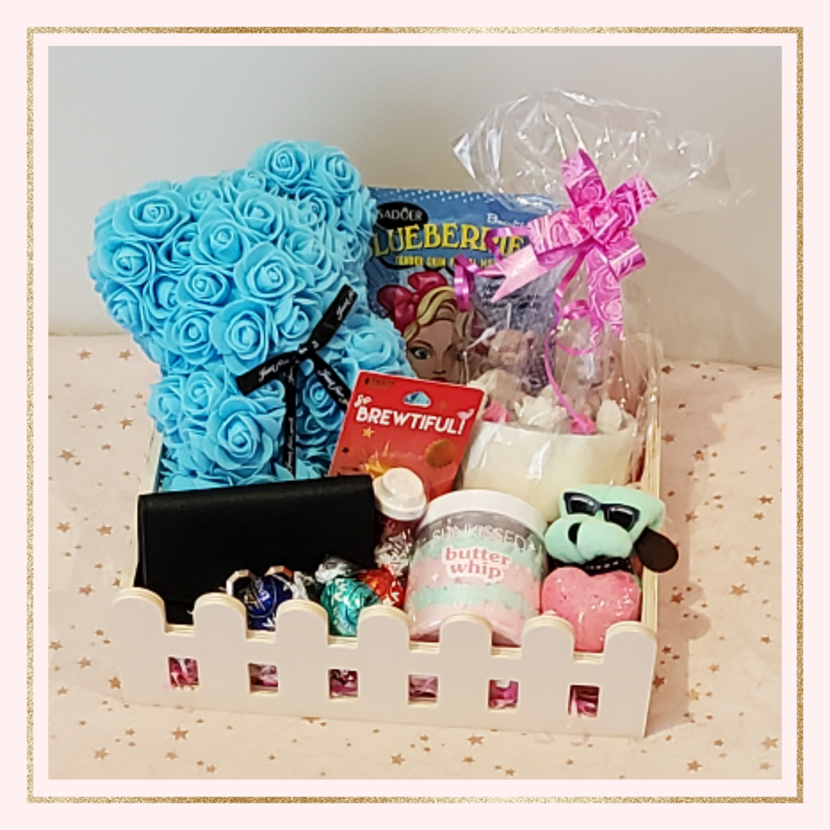 "Mom’s Spa Retreat" Rose Bear Hamper