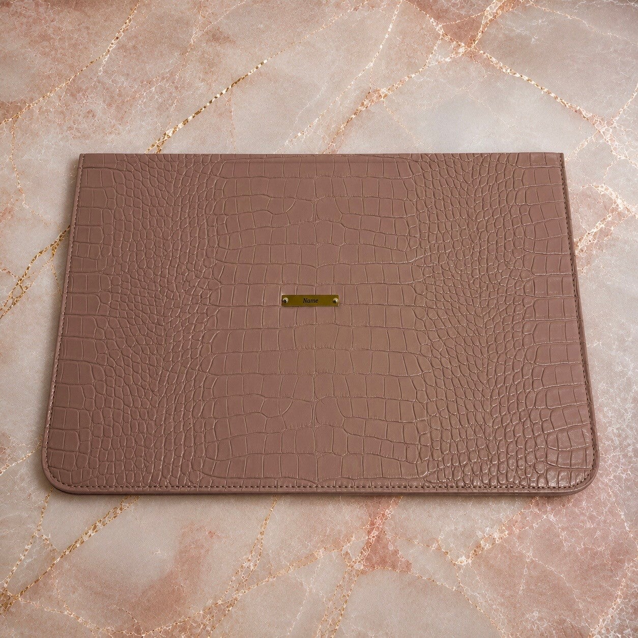 Blush Croco Laptop Sleeve
