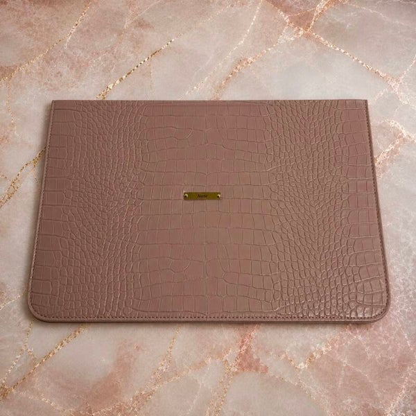 Blush Croco Laptop Sleeve