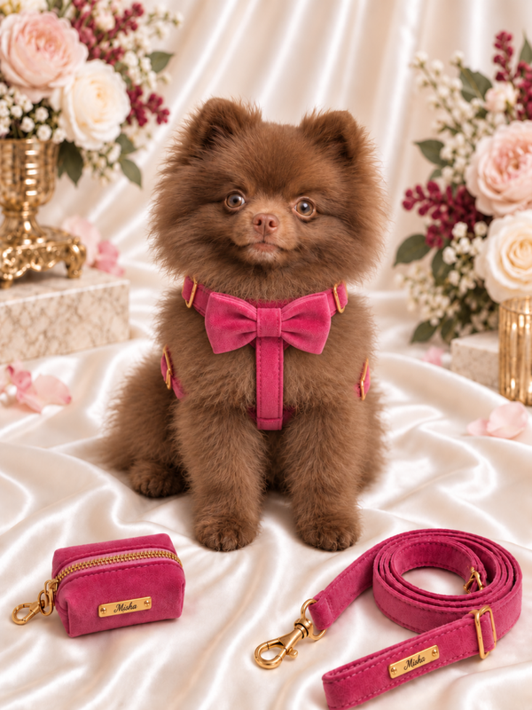 Candy Pink Velvet Walking Set