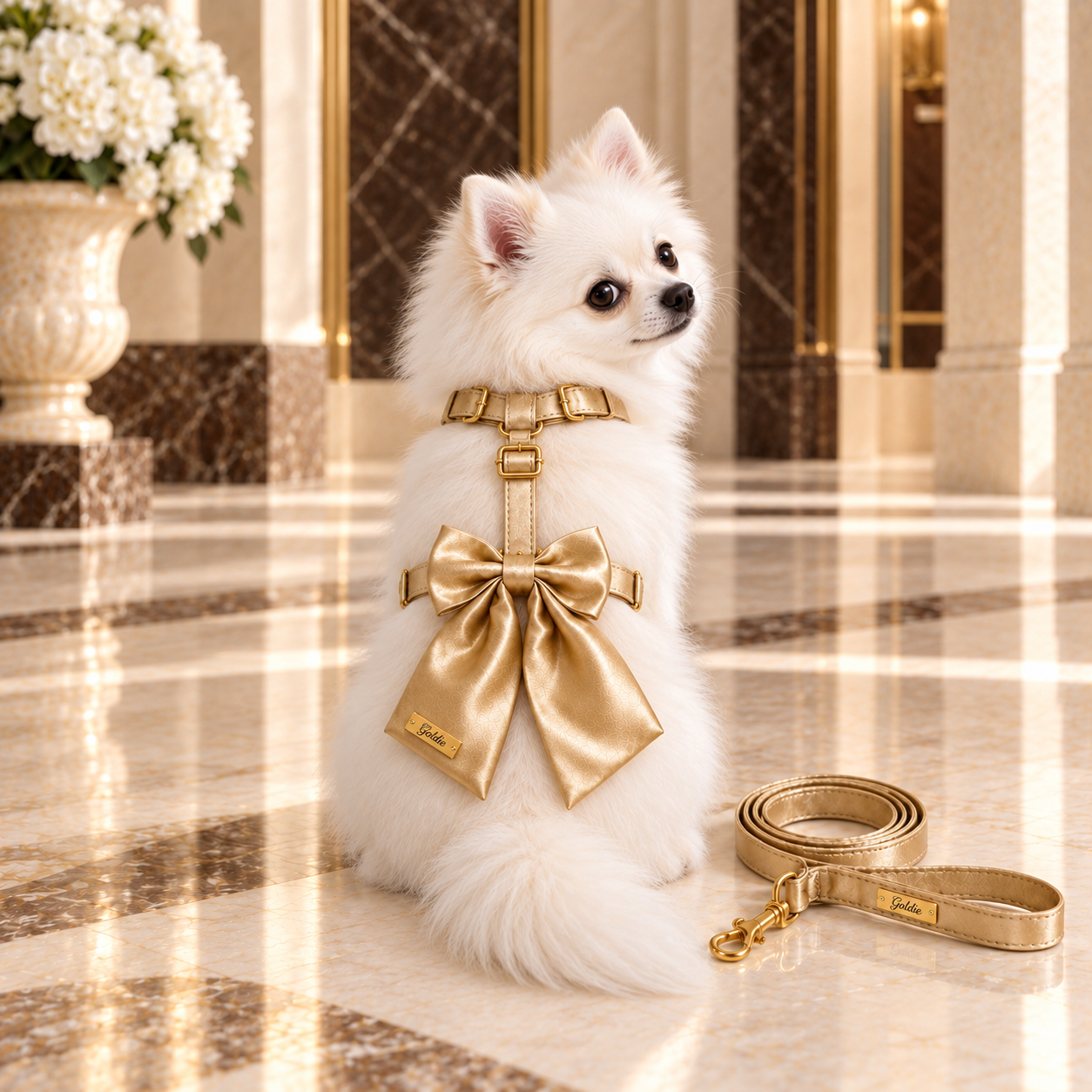 Champagne Crystal Satin Set