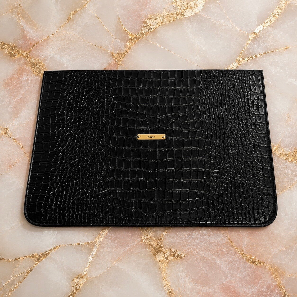 Noir Croco Laptop Sleeve