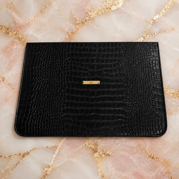Noir Croco Laptop Sleeve