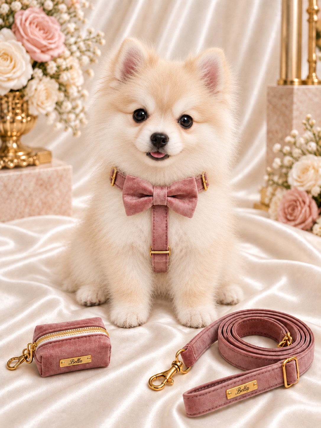 Dusty Rose Velvet Walking Set