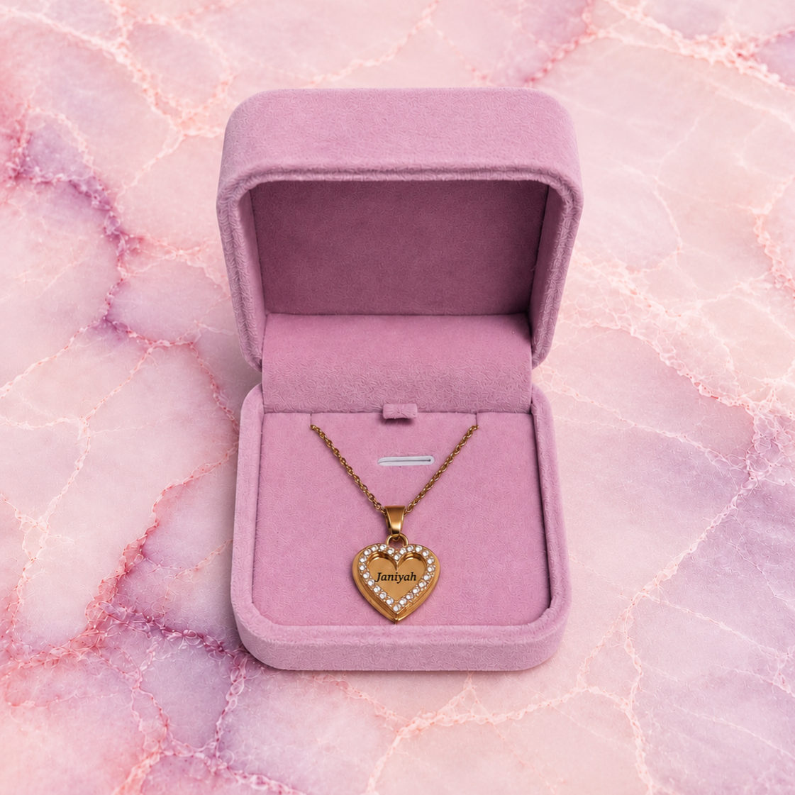 Classic Gold Crystal Heart Necklace