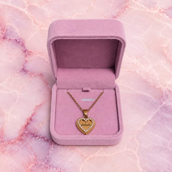 Classic Gold Crystal Heart Necklace