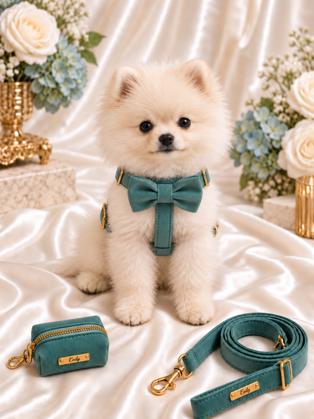 Lake Blue Velvet Walking Set