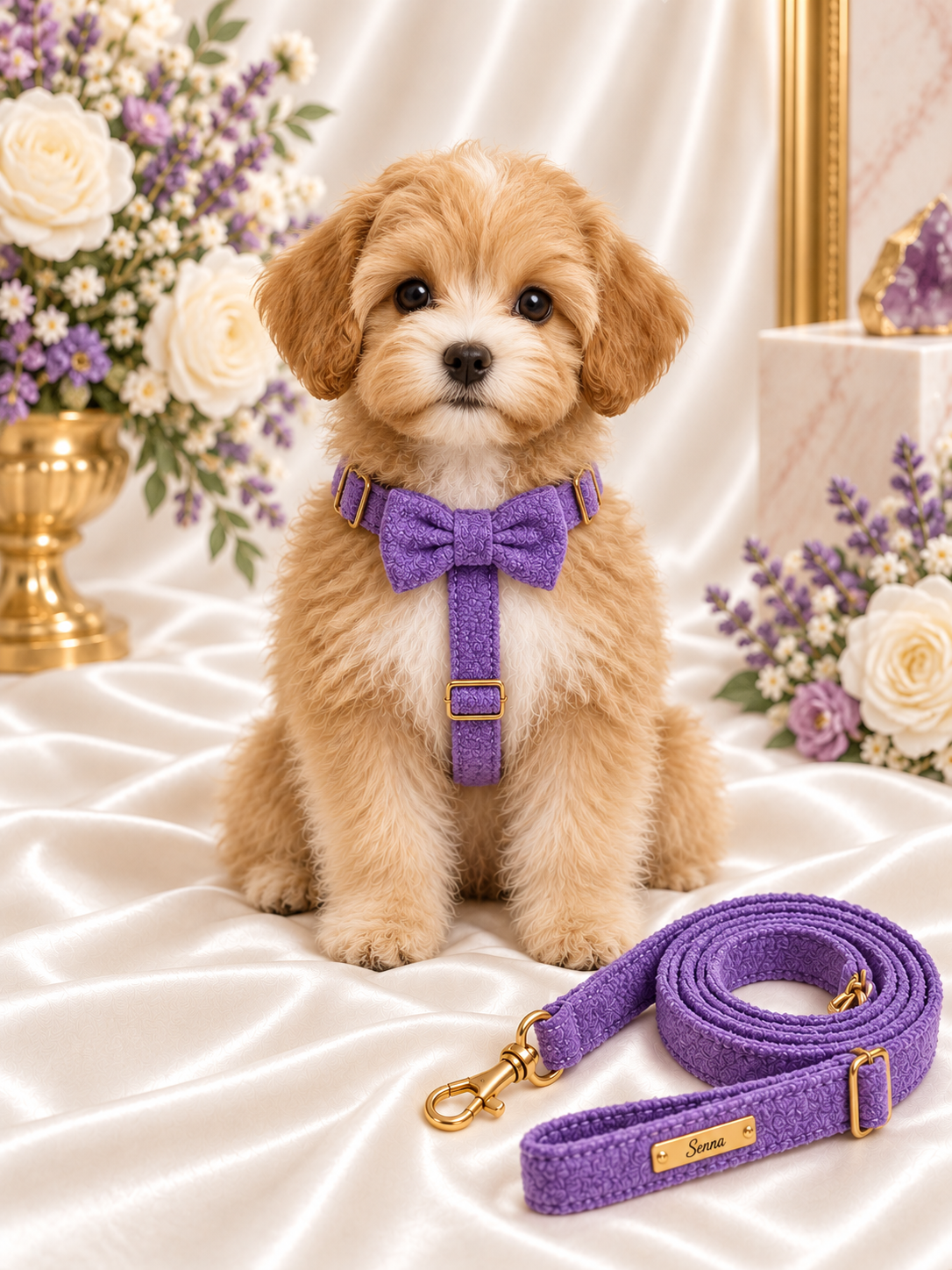 Lavender Teddy Walking Set
