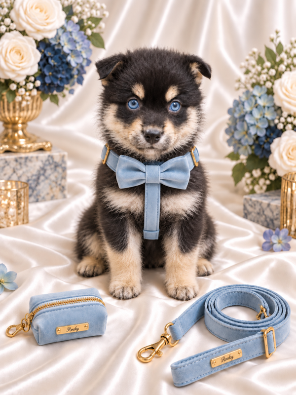 Light Blue Velvet Walking Set