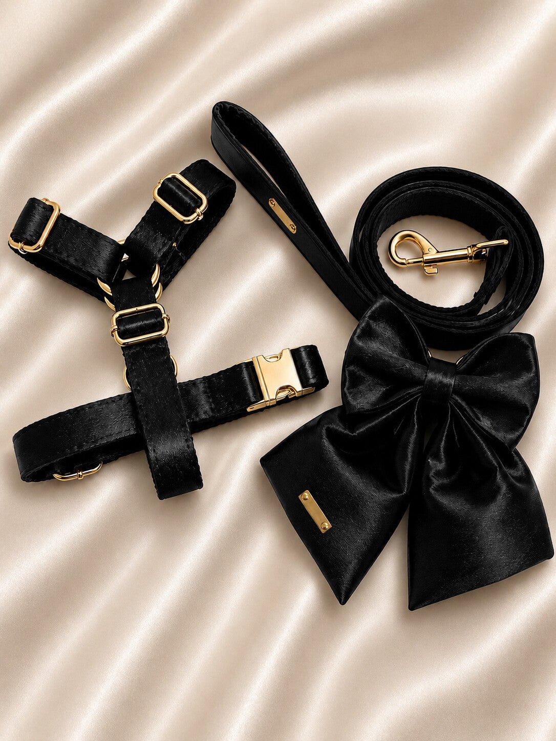 Midnight Noir Satin Walking Set