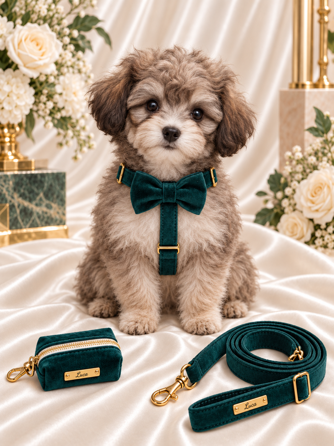 Monaco Teal Velvet Walking Set