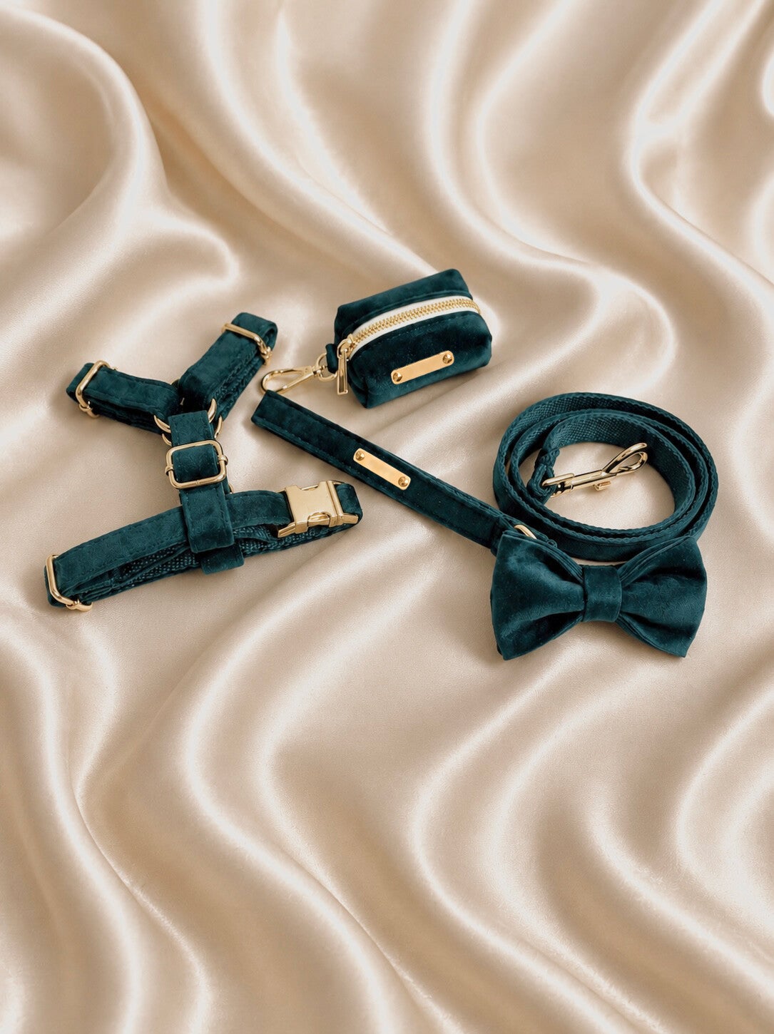 Monaco Teal Velvet Walking Set