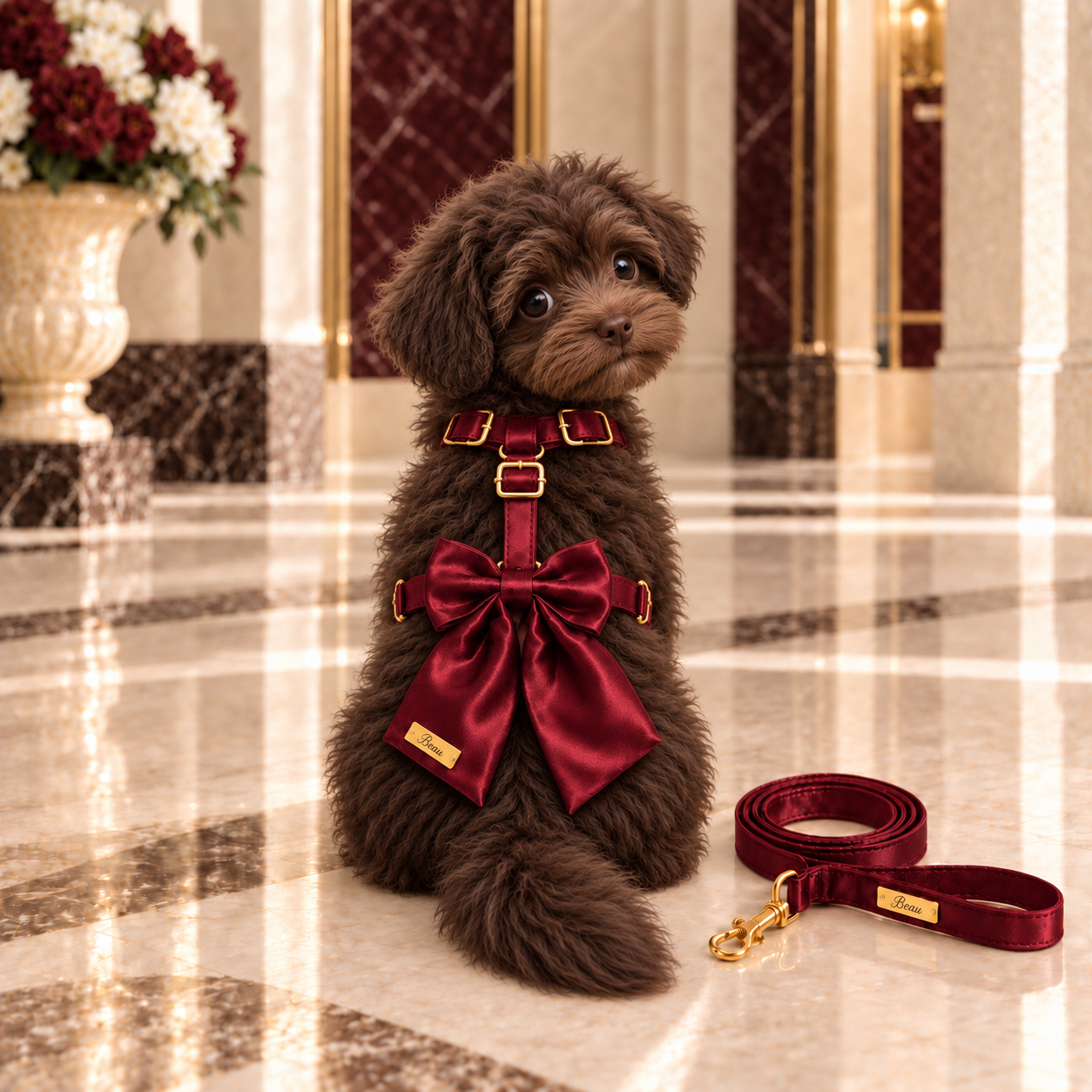 Ruby Noir Satin Walking Set