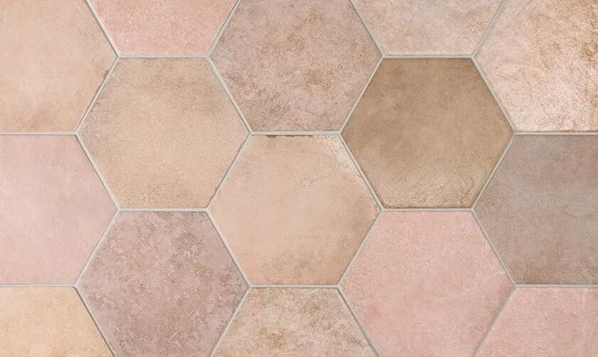 Hexagon Heritage Rose 17,5x20 cm