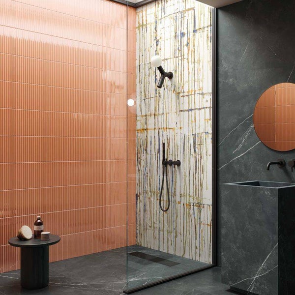 Badkamer Flaviker Flow Tangarine met Art Wall