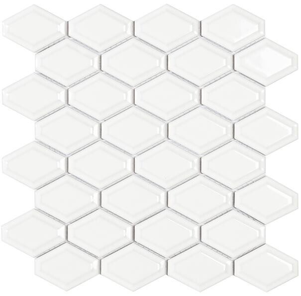 Honingraat wit glans 25,9x25 cm