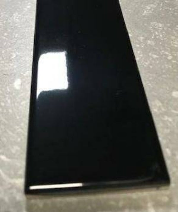 Platte strip zwart glans 5x15 cm