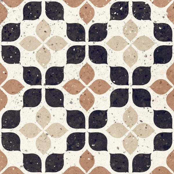 Vloertegel Terrazzo terracotta fiore 20x20 cm