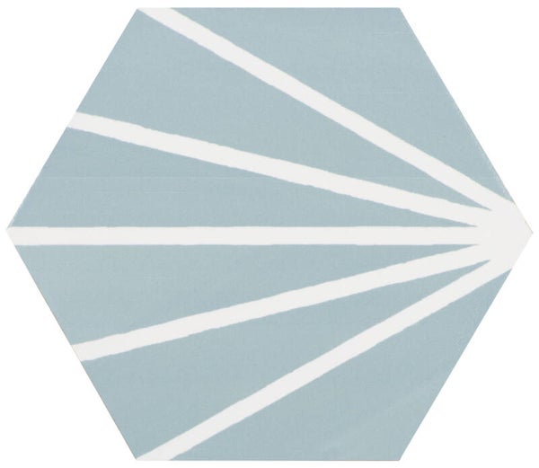Hexagon Meraki patroontegel Acquamarine 19,8x22,8 cm