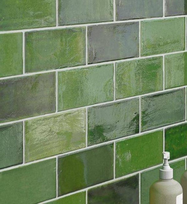 Wandtegel Manual Mix antic green 7,5x15 cm