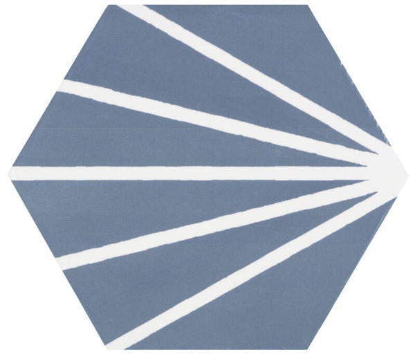 Hexagon Meraki patroontegel Azul 19,8x22,8 cm