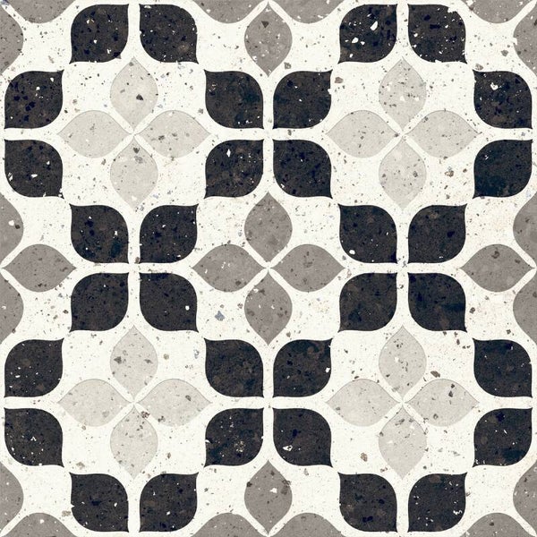 Vloertegel Terrazzo bianco fiore 20x20 cm