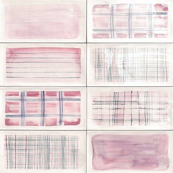 Decortegel Acquarel Pink 15x30 cm