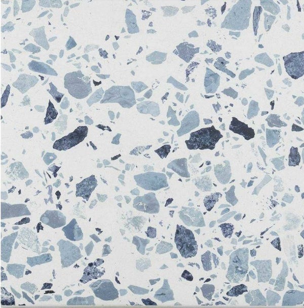 Terrazzo vloertegel Flakes Blue 18,5x18,5 cm