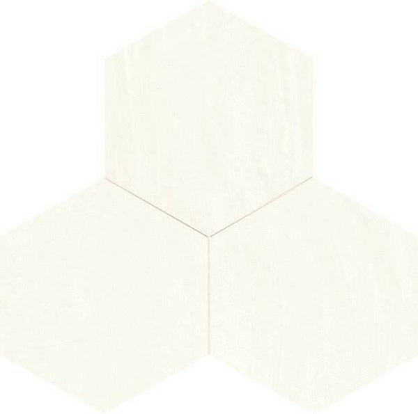 Decostyle hexagon tegel wit in glans en mat 25x22 cm