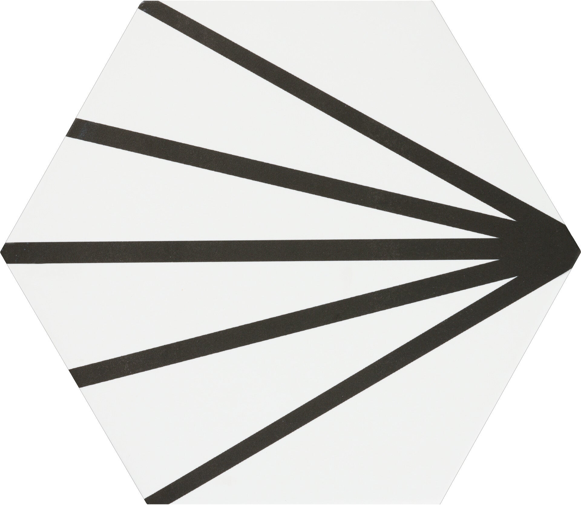 Hexagon Meraki patroontegel Line Negro 19,8x22,8 cm