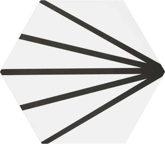 Hexagon Meraki patroontegel Line Negro 19,8x22,8 cm