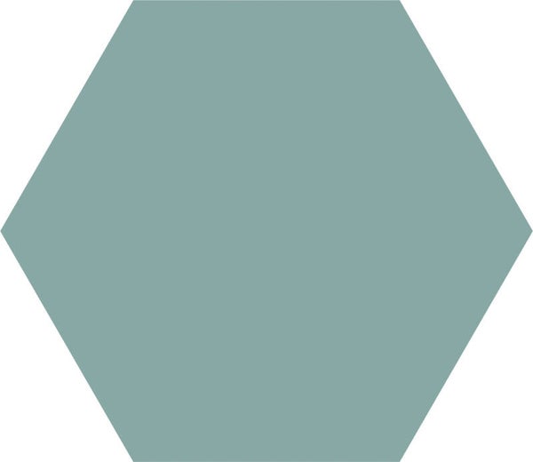 Hexagon Good Vibes unikleur lagoon 14x16 cm